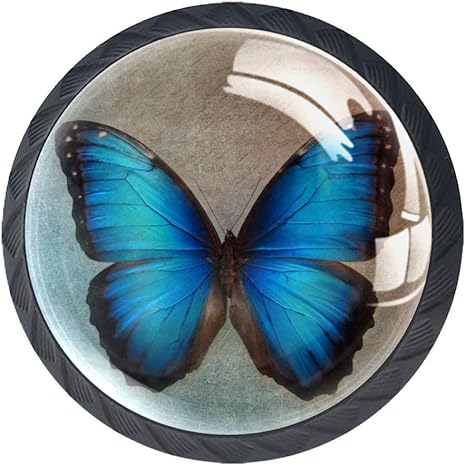 Tirador Para Baño Mariposa vintage azul Pomos y Tiradore Cristal