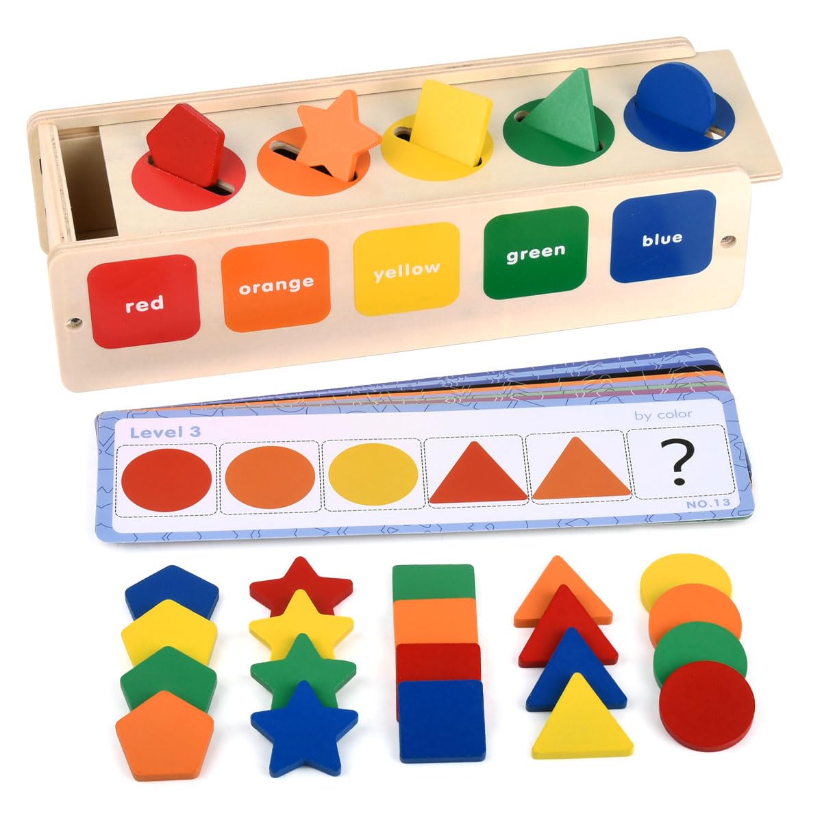 DODUOS Montessori Toys for 1 Year Old,Wooden Shape Sorter Toy,Educational Toys for 2-3 Year Olds,Toddler Learning Toys Colour Sorting Toys for Toddlers Sensory Toy,Montessori Toys for 1 2 3 Years Old