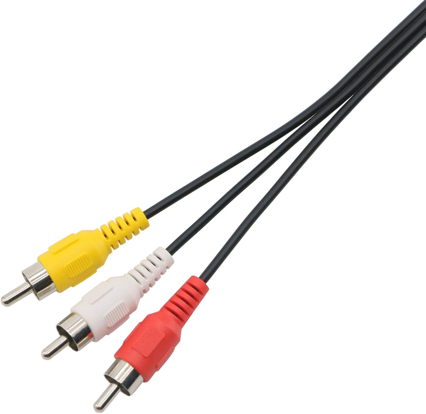 Pasow 3 RCA Cable Audio Video Composite Male to Male DVD Cable (6 Feet): Home Improvement