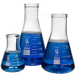 Glass Erlenmeyer Flask Set - 3 Sizes - 50, 150 and