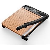 12 Inch Heavy Duty Paper Cutter, Wood Guillotine Paper Cutter & Trimmer, 12-16 Sheets Capacity Cutting Board for Classroom, C