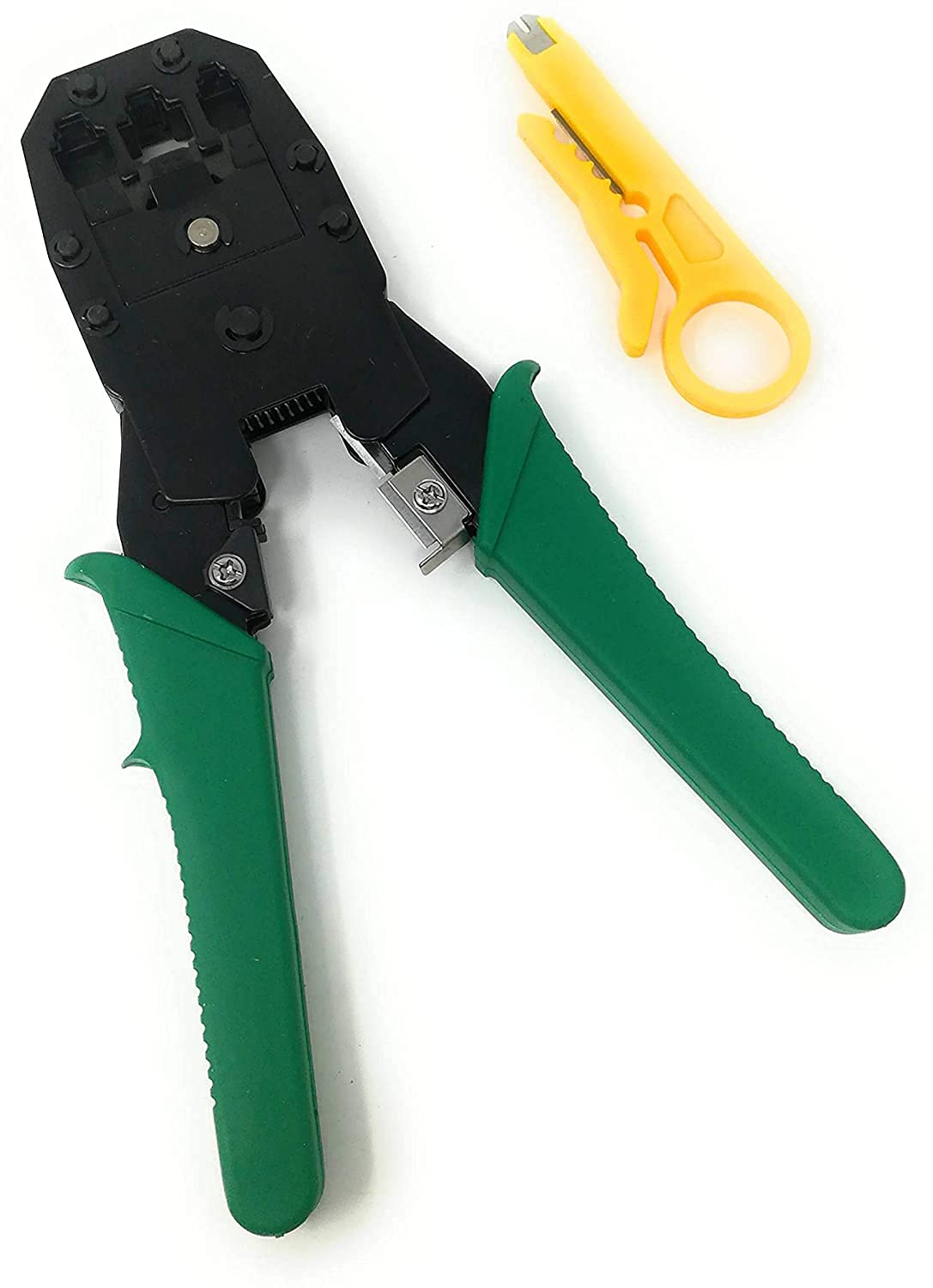 RJ11 RJ12 RJ45 Crimping Pliers for Ethernet LAN Network Cable, Kit with Wire Stripper