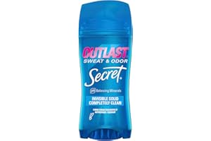 Secret Outlast Antiperspirant Deodorant for Women, 72hr Sweat & Odor Protection, PH Balancing Minerals, Invisible Solid, Completely Clean Scent, 2.6 oz