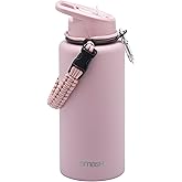 Smash 1 Liter | 34 oz Double Wall Stainless Steel Water Bottle (Pink)