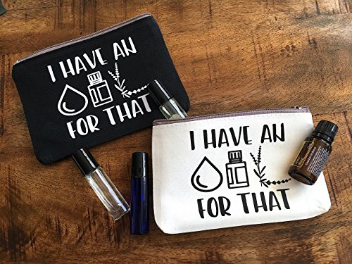 Essential Oils Travel Bag - I have an OIL For That Zipper Pouch - BLACK CANVAS