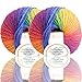 Rainbow Soft Wool Yarn for Knitting Crochet (2 Skeins)