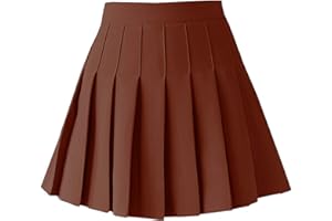 TONCHENGSD Women's High Waist Pleated Mini Skirt Skater Tennis Skirt