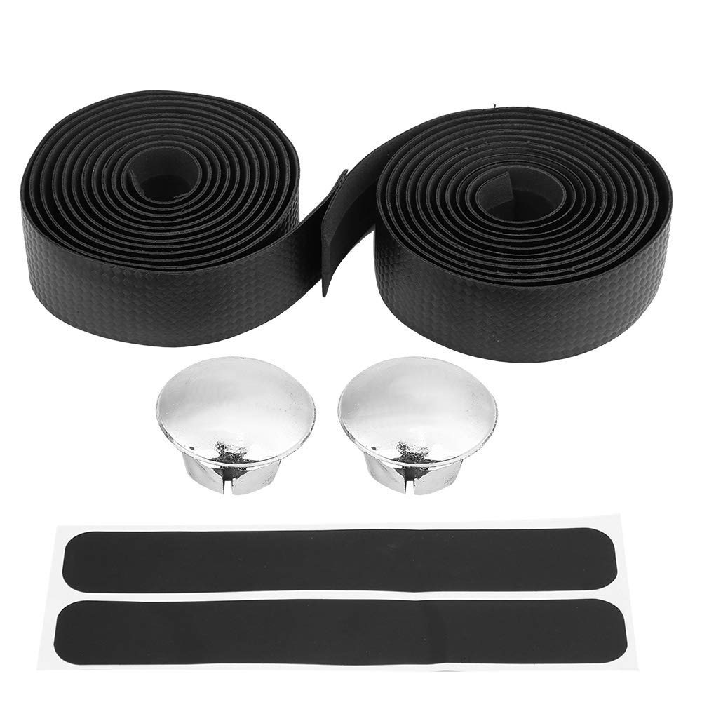 Bike Handlebar Tape, Carbon Fiber Cycling Handle Bar Wrap Handle Grip Tape for Mountain Road Bike(black)