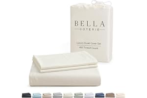 BC BELLA COTERIE Bella Coterie Luxury Bamboo Viscose King Size Duvet Cover Set | 100% Organically Grown | Corner Ties | Ultra Soft | Cooling | Two Pillow Shams | 106 x 94 | No Insert [Ivory]