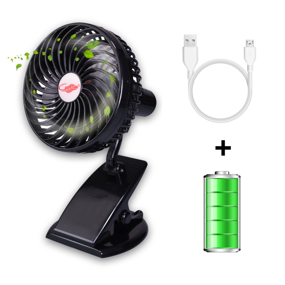 USB Fan,Mini Portable Desk Fans, Clip Fan with Rechargeable Battery