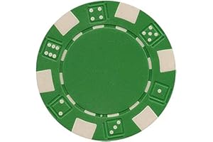 DA VINCI 50 Clay Composite Dice Striped 11.5 Gram Poker Chips, Choose from 11 Colors