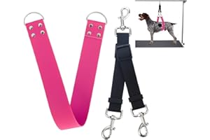 DISCPETSEC Dog Grooming Belly Band - Pet Grooming Belly Straps Pink Groomer Belly Support 2" Wide Waterproof Strong PVC Dogs Loop with Adjustable Connector Groom Restraint for Pets Bathing Salon (Pink-Short)