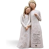 AUMELO Grandma Birthday Gifts from Granddaughter, Great Grandma Gifts for Birthday Christmas Mothers Day, Grandmother Granddaughter Embrace Hand-Painted Resin Figurine