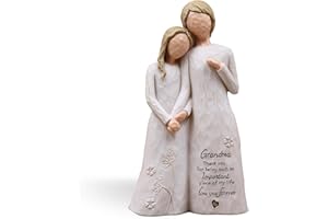 AUMELO Grandma Birthday Gifts from Granddaughter, Great Grandma Gifts for Birthday Christmas Mothers Day, Grandmother Granddaughter Embrace Hand-Painted Resin Figurine