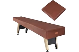 K-Musculo Shuffleboard Table Cover, Heavy Duty Leatherette Waterproof & Tearproof Shuffleboard Covers Fit for 9FT(108"L x 25"W x 8"H) Shuffleboard Table (Brown)