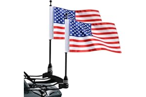 Aochuang Outdoor Polyester Solid Aluminum Motorcycle American Flag with Motorcycle Flagpole Mount Bracket Holder Kit for Honda Golden Wing Gl1500 Gl1200 Gl1800 2001-2012 Flat Luggage Rack