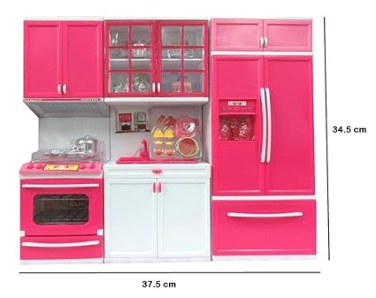 Tejisha Mart Modern Kitchen Play Set With Refrigerator Cook Top