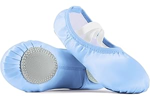 TIEJIAN Satin Ballet Slippers for Girls - Toddler Dance Shoes (Little Kid/Big Kid)