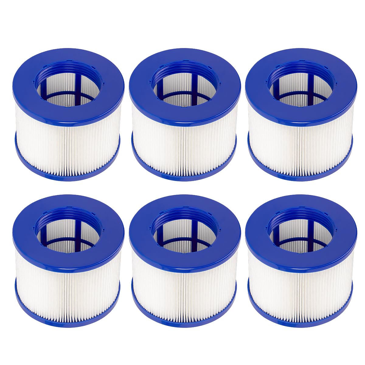 FFyan Filter Cartridges for Inflatable Spa, Compatible with Gymax and Most, Filter 75 x 100 mm, Replacement Filter Cartridge for Spa(6 Pieces)