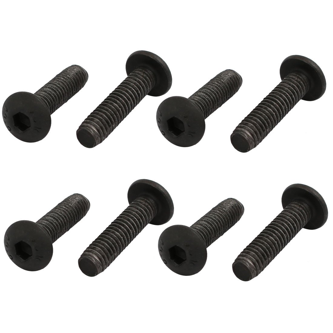 sourcingmap 8pcs M4x16mm 10.9 Grade Hex Socket Reverse Left Hand Thread Screw Bolt Black