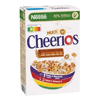 Nestle Multi Cheerios Knusprige Ringe Aus Weizen Mais Hafer Gerste Cerealien Zum Fruhstuck Mit Milch Joghurt Geniessen 1er Pack 1 X 375g Amazon De Lebensmittel Getranke