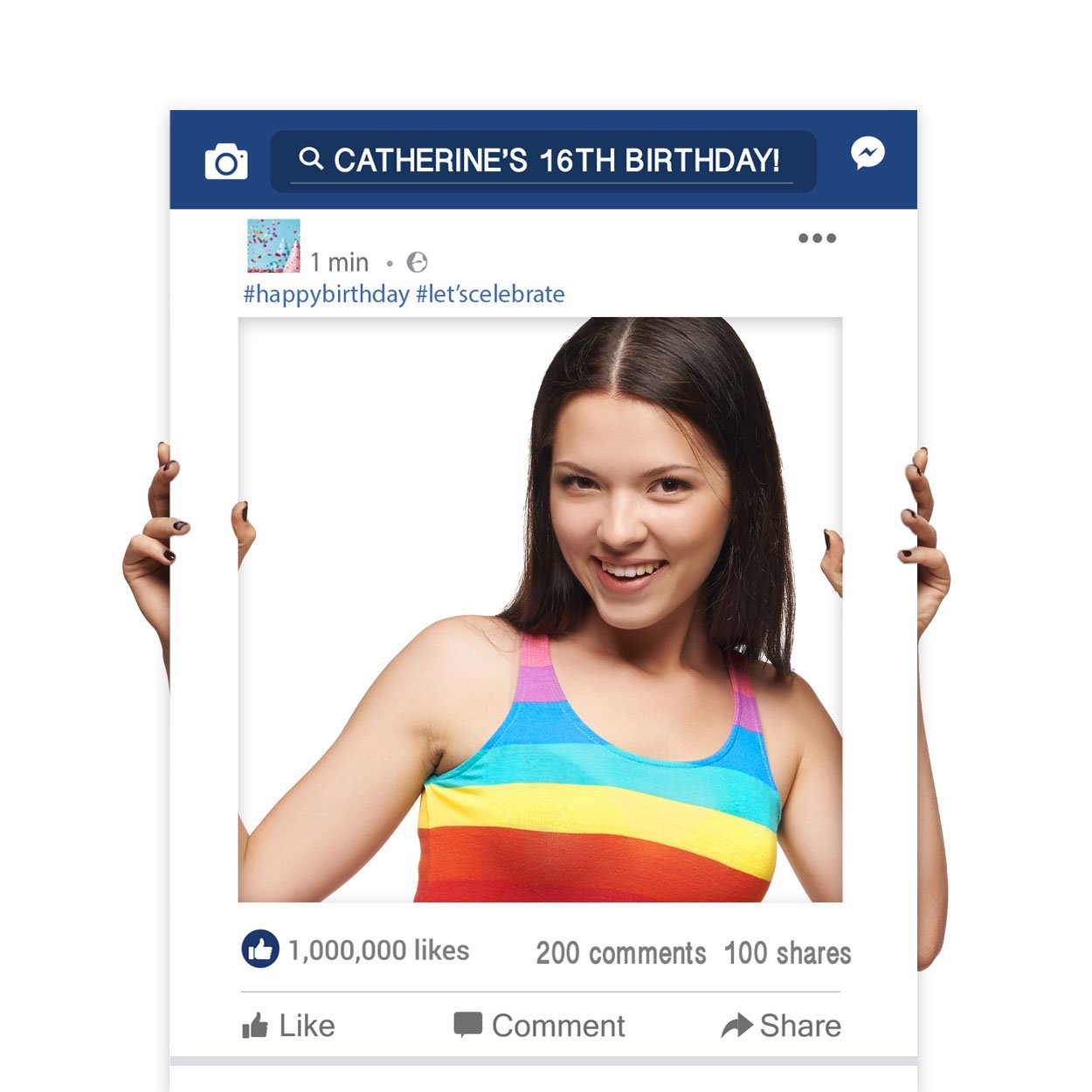 Paper Themes Facebook Personalised Selfie Frame Birthday Party Photo Booth Props Prop Frames Can Be Used For Selfies At Parties Open Days And Special Occasions Facebook Buy Online In Bulgaria At Bulgaria Desertcart Com