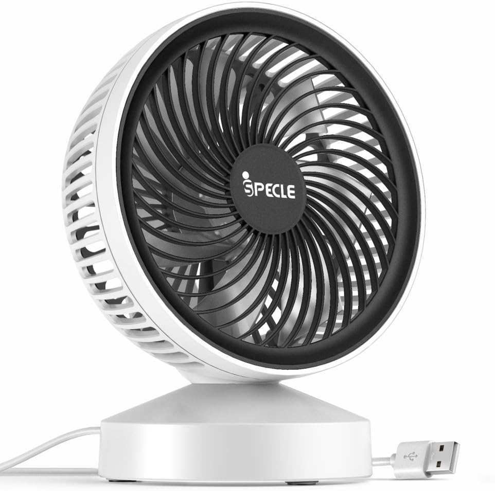 Desk Fan, iSPECLE 6 inch Portable Mini USB Fan with 7 Blade for