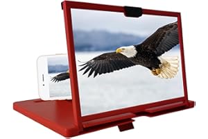 12" Phone Screen Amplifier, Portable Foldable Phones Stand 3D HD Cell Phone Magnifier Projector Screen, for Movies Videos and