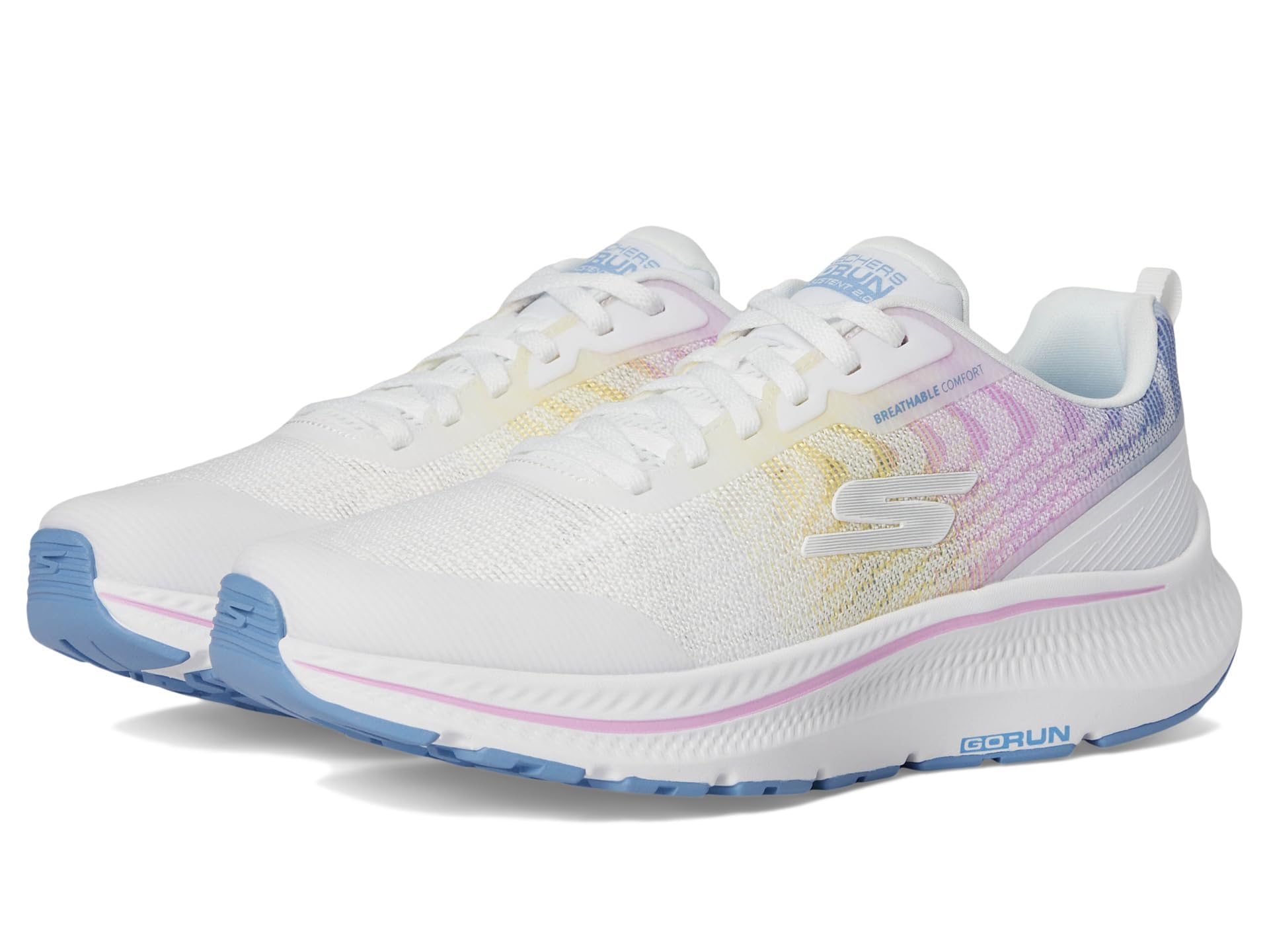 Skechers Women’s Go Run Consistent 2.0 Breathable Comfort Sneaker, White/Multi, 11