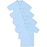 Studio 3 Boy’s - 4-Pack School Uniform Short and Long Sleeve Pique Polo Shirts