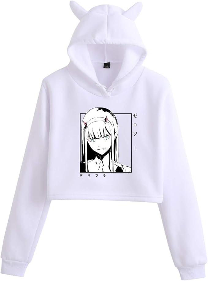Mujeres niñas Darling in The Franxx Sudaderas con Capucha Zero Two