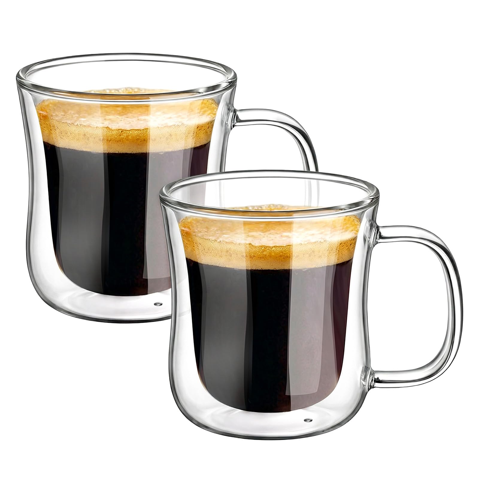 ecooe Double Walled Espresso Coffee Glass Cups Glasses Tea Dessert Borosilicate Glasses 120ml Set of 2