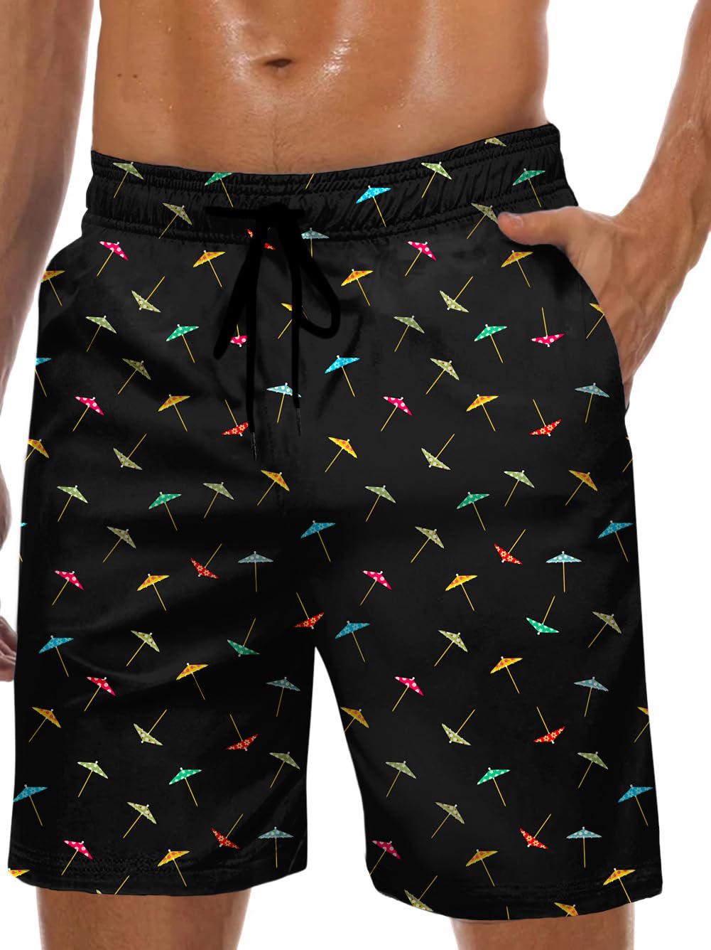 Lzzidou Men's Swim Trunks 8 Inch Inseam Mesh Lining