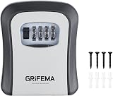 GRIFEMA Key Safe Wall Mounted 4 Digit Code Outdoor Lock Box Gray GA1003-1 view 7