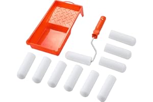Foam Paint Roller Set-4" Paint Roller with 10 High-Density Foam Covers,Roller Frame,Paint Tray,Sponge Roller Naps,Mini Paint 
