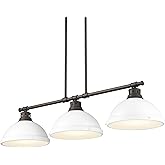 Duncan 3-Light Linear Pendant in Rubbed Bronze with Matte White