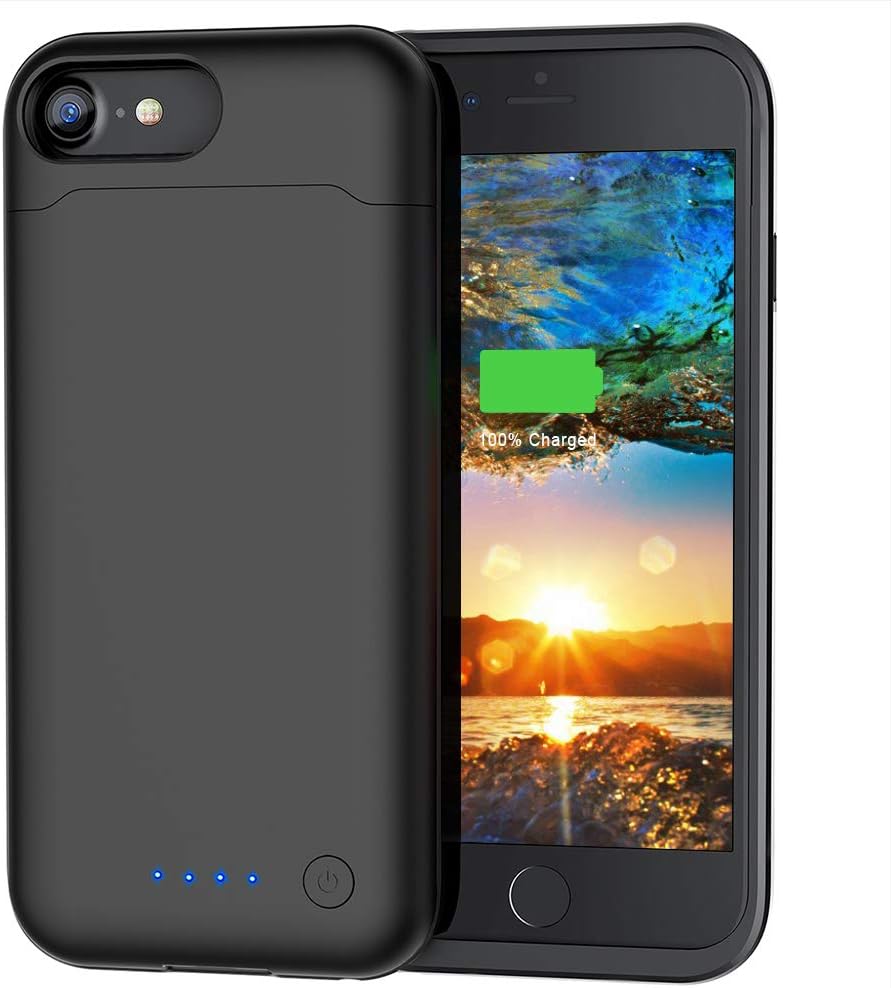 Battery Case for iPhone 6 6S 7 8, Upgraded 6000mAh Portable Charging Case Protective Slim Rechargeable Extended Battery Pack Charger Case