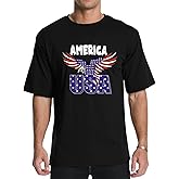 Men's Graphic Tees, Short Sleeve USA Flag Crewneck Casual American Patriotic Regular T-Shirt for Men