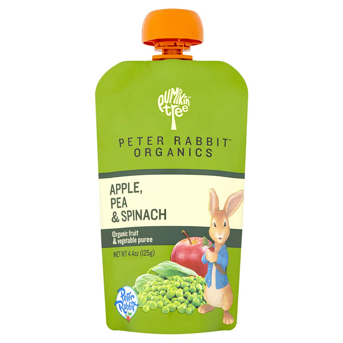 Pumpkin Tree Peter Rabbit Organics, Pea, Spinach and Apple Puree, 4.4-Ounce Pouches (Pack of 10)