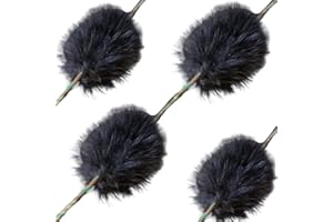 Shatterproof Archery Rabbit Fur Bow String Silencer Recurve Longbow (Black Rabbit 2 Pair)