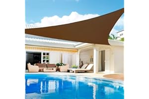Lehood Sun Shade Sail Triangle 8' x 8' x 8' UV Block Canopy for Patio Backyard Lawn Garden Outdoor Activities, Brown