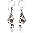 NOVICA .925 Sterling Silver Dangle Earrings 'Shining Songket'