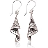 NOVICA .925 Sterling Silver Dangle Earrings 'Shining Songket'