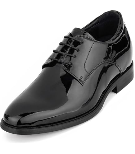 TOTO Men\'s Invisible Elevator Shoes - Black Patent Leather Lace Up Formal Oxford Amazon.com | TOTO Men main image 2