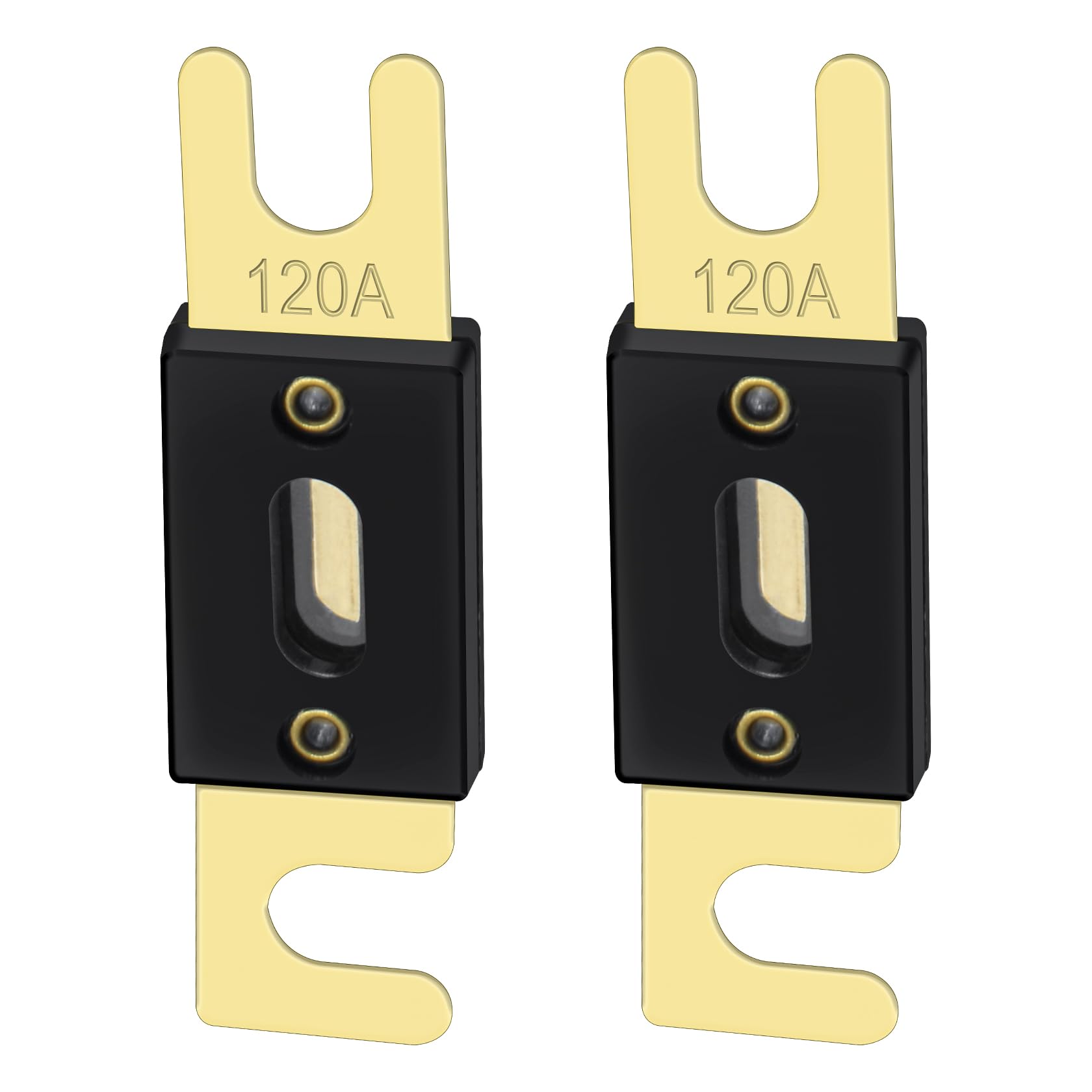 Heschen ANL Fuse ANL-120 120 Amp for Car Vehicles Audio System Sheet Gold Tone & Black 2 Pack