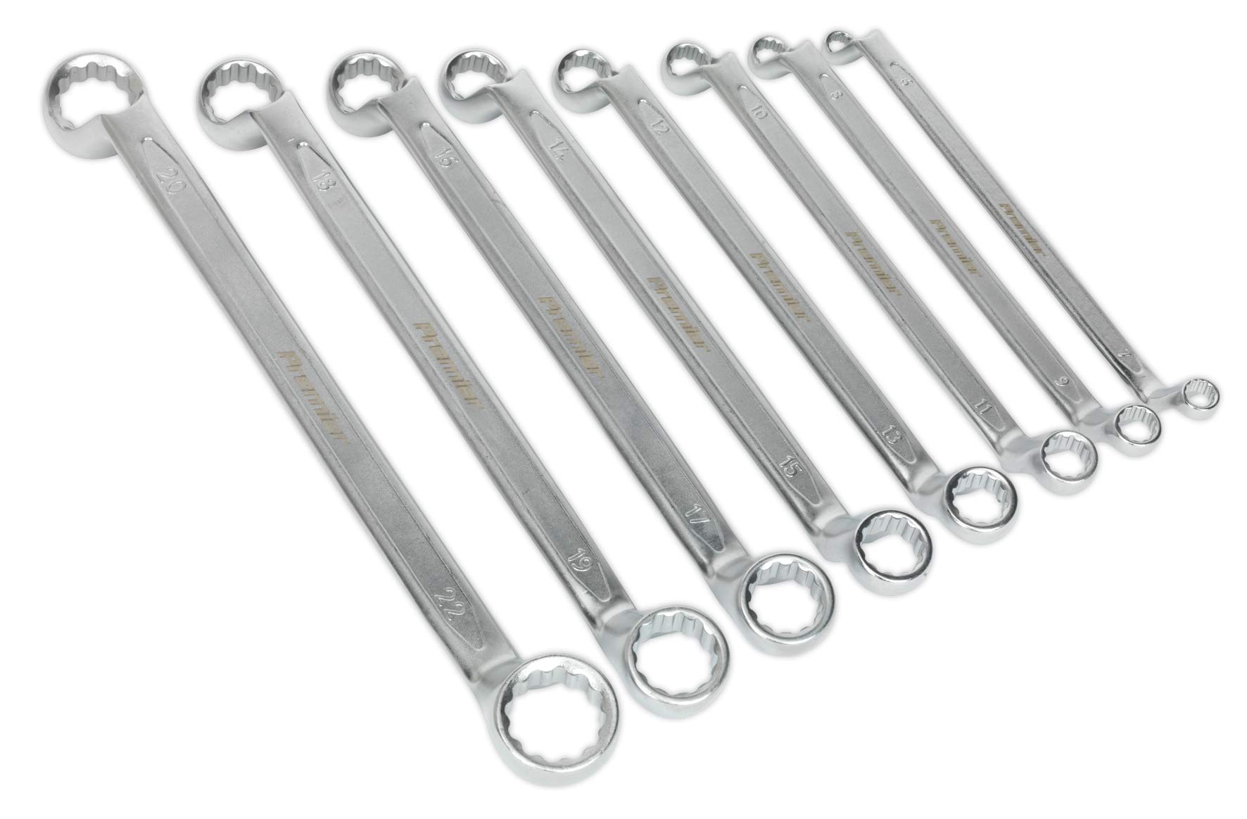 Sealey Ak6327 Offset Double End Ring Spanner Set 8Pc Metric