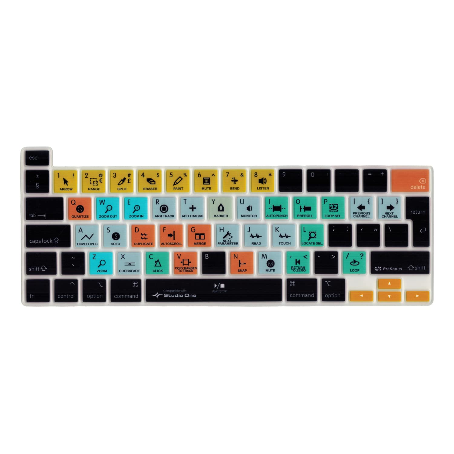 MiNGFi Silicone Studio One shortcuts Keyboard Cover for MacBook Pro 13" M1/M2 A2338 (2020–2023), A2289 (2020), A2251 (2020–2021), Pro 16" A2141 (2019–2021) EU/ISO Layout