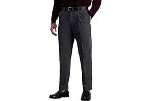 Haggar Men's Premium No Iron Khaki Classic Fit Pleat Front Pant (Regular and Big & Tall Sizes)