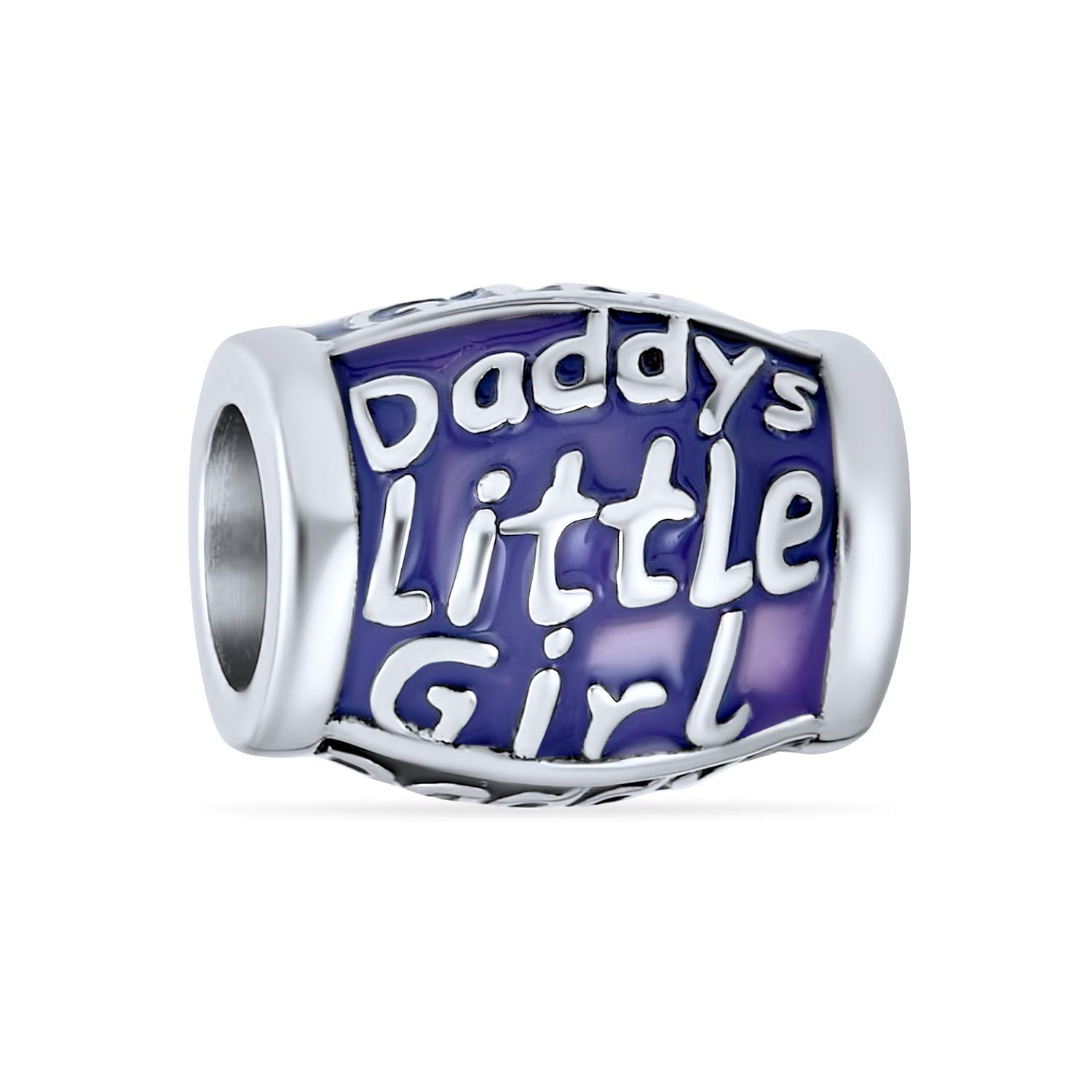 Bling Jewelry Words Saying Fathers Love Of Daughter Daddys Charm Bead For Teen .925 Sterling Silver Fits European Bracelet
