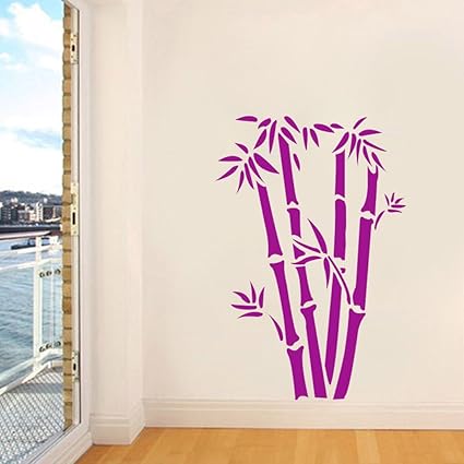 Kayra Decor Bamboo Trees Reusable DIY Wall Stencil Painting for Home Decor (Plastic Sheet, 16inch X 24 Inch)
